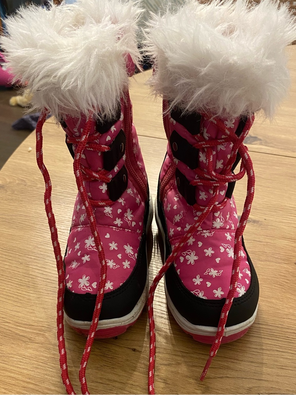 Dreampairs Pink Plush girls size 9 snow boots